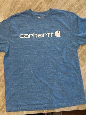 Carhartt Heavyweight Logo T-Shirt XL Blue Loose Fit EUC